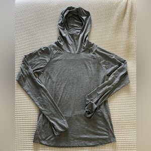 Nike Running Dri-Fit Grey Hooded Longsleeve Top - medium